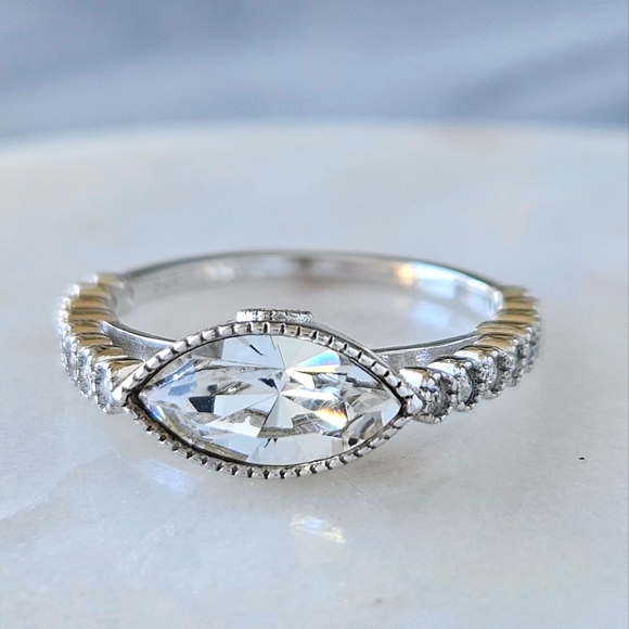Official Swarovski Marquise Crystal ring, 925 Sterling Silver - Picture 4 of 10